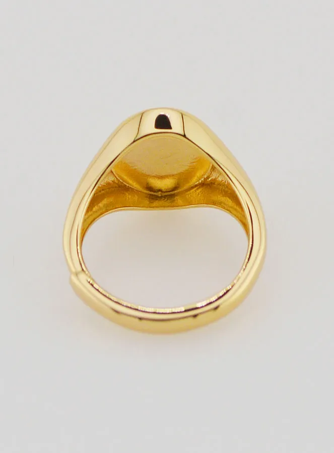 Signet Ring Miraculous Virgin in Gold-Plated Silver - Sizes 46 to 52 (pic 4)