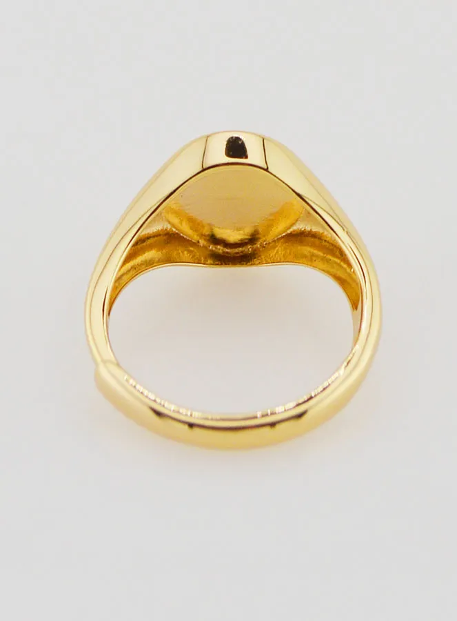 Signet Ring Miraculous Virgin in Gold-Plated Silver - Sizes 52–56 (pic 4)