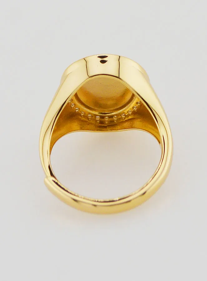 Signet Ring Miraculous Virgin in Gold-Plated Silver and Zirconiums - Sizes 52 tot 56 (pic 4)