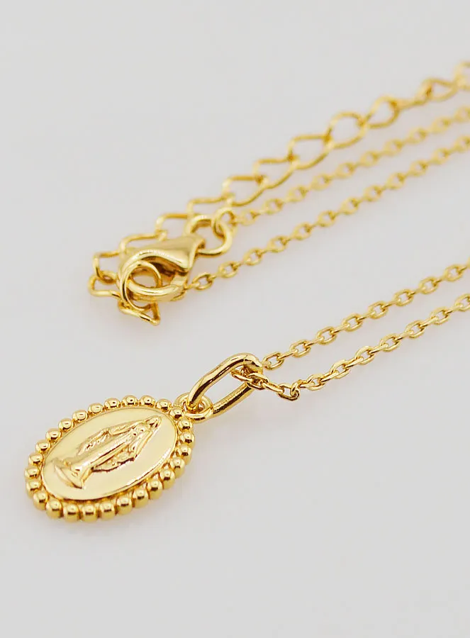 Religious Necklace Miraculous Virgin – Gold-Plated 925 Silver (pic 1)