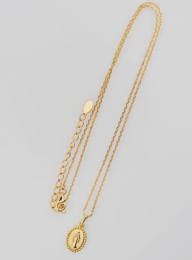 Religious Necklace Miraculous Virgin – Gold-Plated 925 Silver (pic 2)