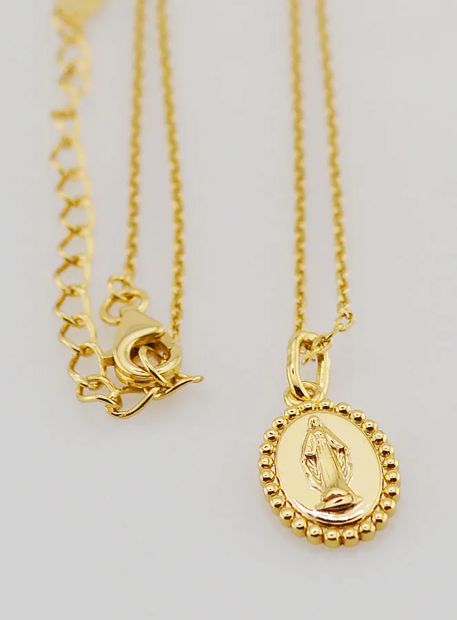 Religious Necklace Miraculous Virgin – Gold-Plated 925 Silver (pic 3)