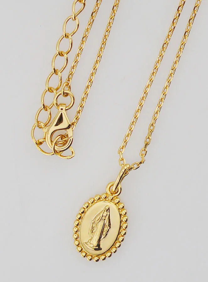Religious Necklace Miraculous Virgin – Gold-Plated 925 Silver (pic 4)