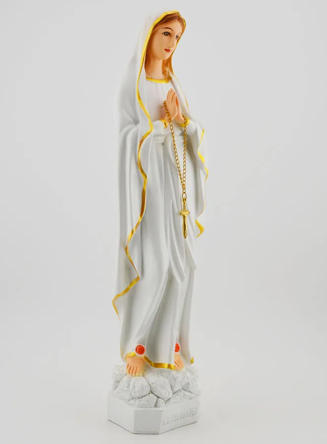 Our Lady of Lourdes Polychrome Statue - 30 cm (pic 3)