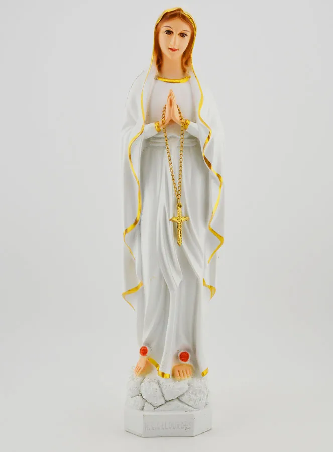 Polychrome Statue of Our Lady of Lourdes - 30 cm (pic 1)