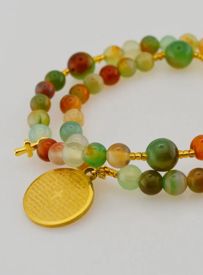 Rosary Bracelet with Agate Stone and Our Father (pic 4)