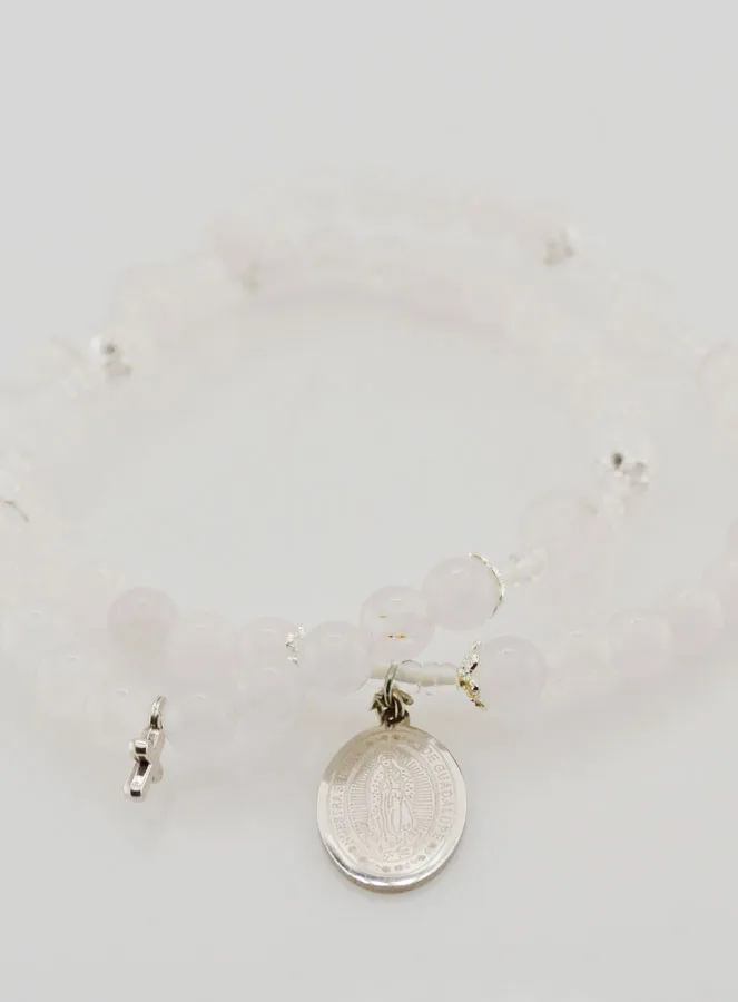 Rosary Bracelet with White Jade Stone - Our Lady of Guadalupe (pic 2)