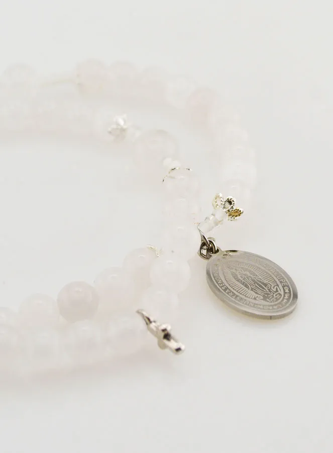 Rosary Bracelet with White Jade Stone - Our Lady of Guadalupe (pic 3)
