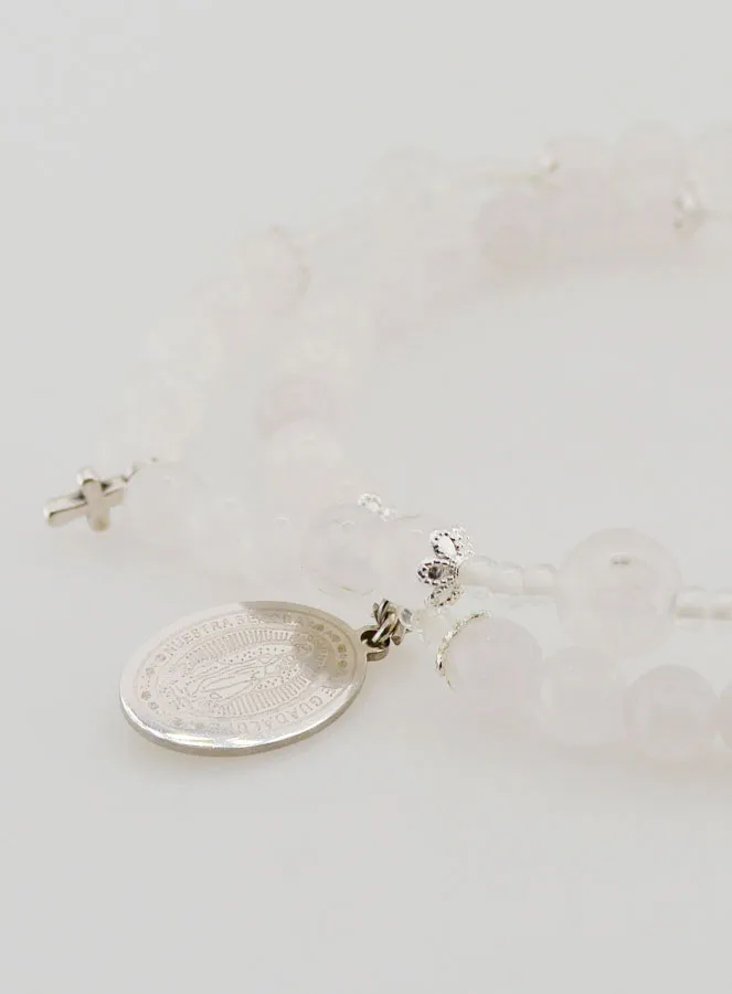 Rosary Bracelet with White Jade Stone - Our Lady of Guadalupe (pic 4)