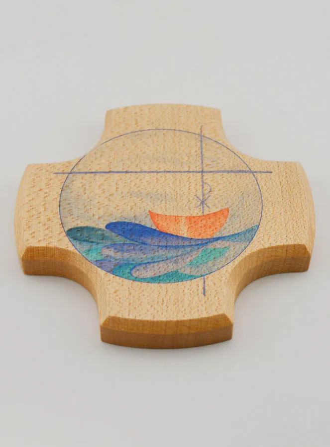 Maple Wood Cross - The Miraculous Catch of Fish (pic 2)