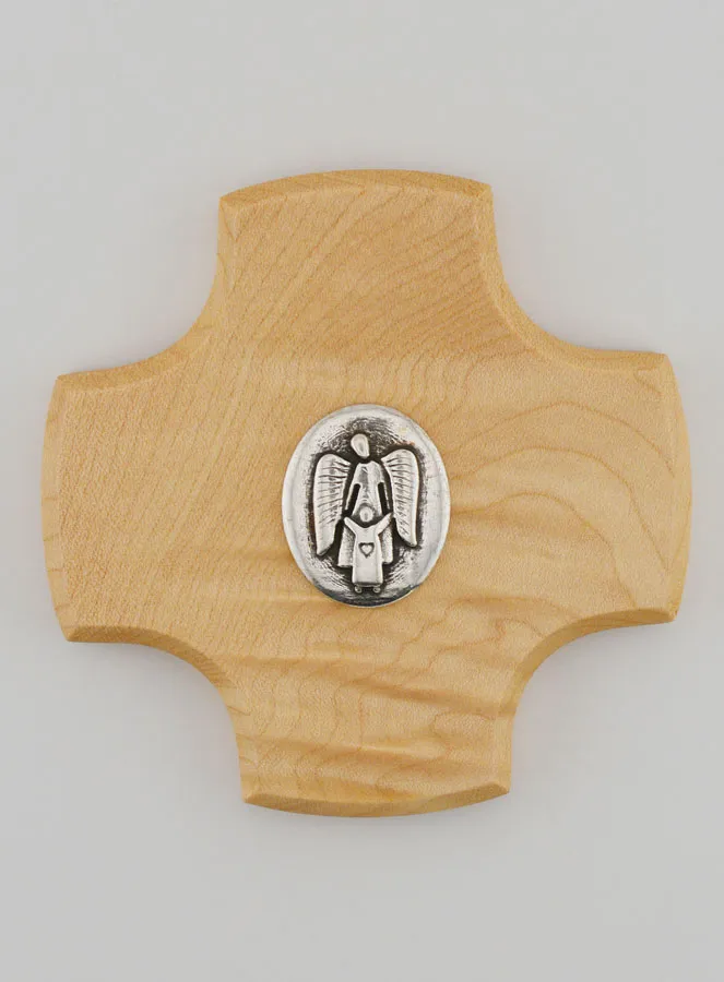 Maple Wood Cross - Guardian Angel (pic 1)