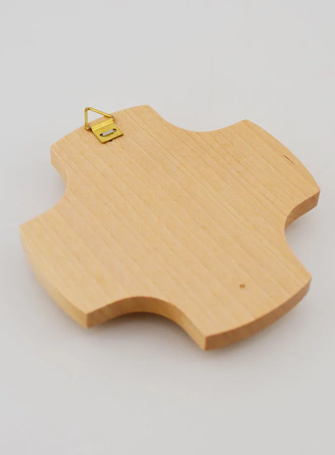 Maple Wood Cross and Glass Ichtus Fish - 9cm (pic 4)