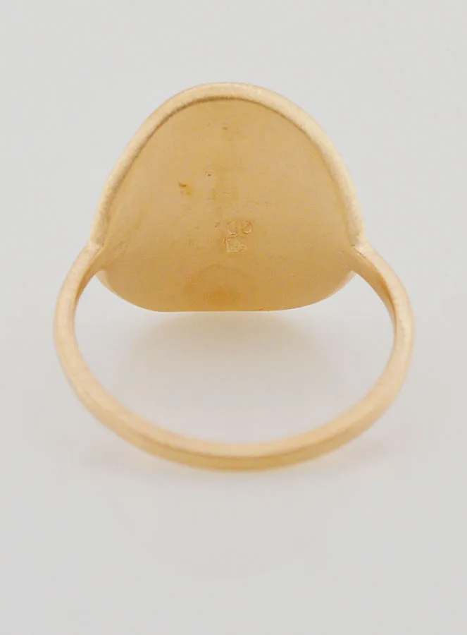 Ring with Carved Cross of Jesus - Gold-Plated - Size 60 (pic 4)