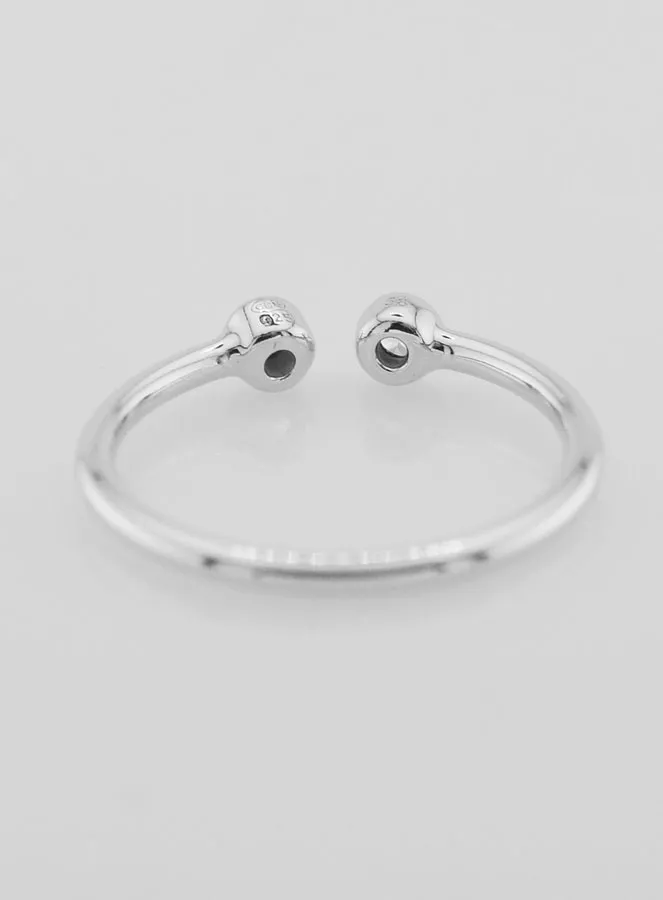 Open Ring in Silver and Zirconia - Size 58 (pic 4)