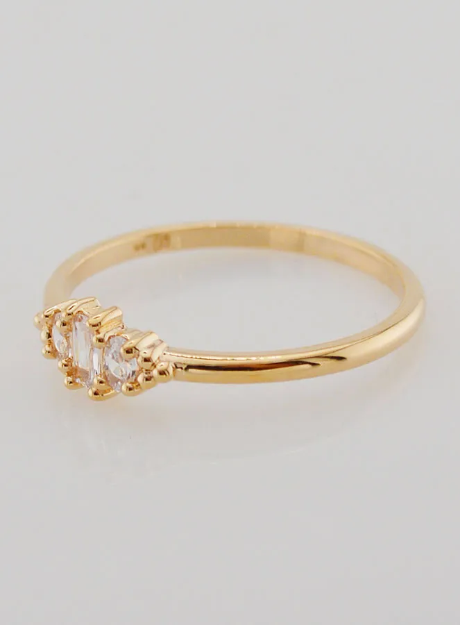 Gold-plated Trinity Ring with Zircons - Size 58 (pic 2)