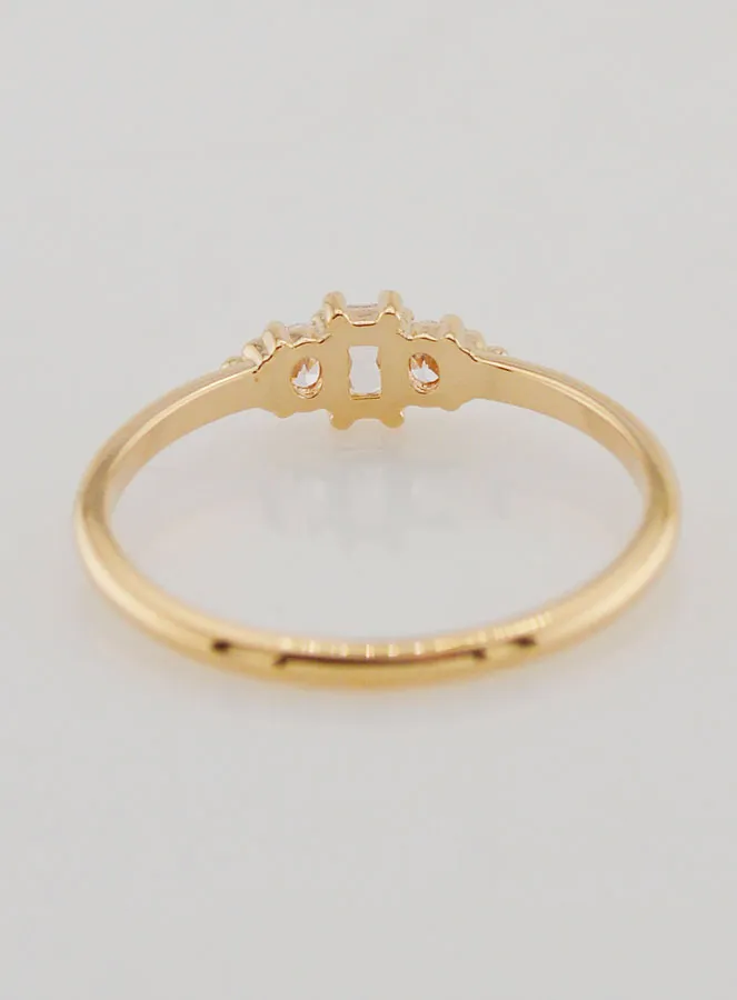 Gold-plated Trinity Ring with Zircons - Size 58 (pic 4)