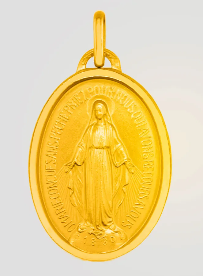 Miraculous Medal 24k Fine Gold Plated - 19 mm (pic 1)