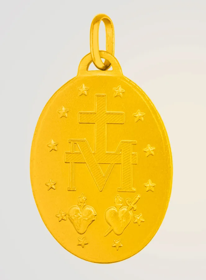 Miraculous Medal 24k Fine Gold Plated - 19 mm (pic 2)