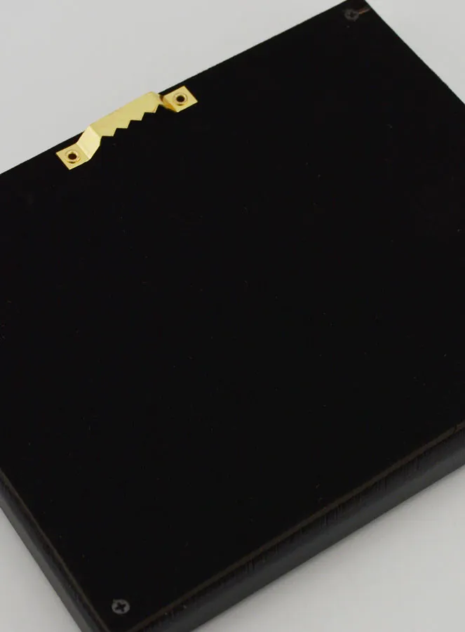 Ex Voto Wall Decoration Heart Black and Gold on Velvet - 16cm (pic 4)