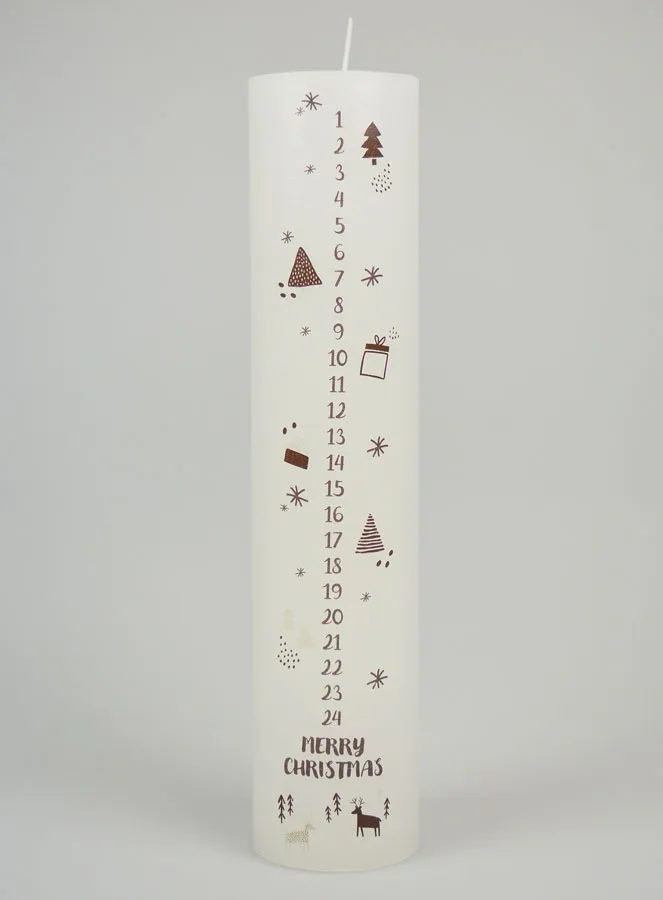 Scandinavian Style Advent Candle - 25cm (pic 1)