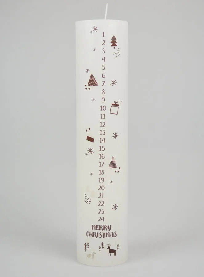 Tabletop Advent Candle Scandinavian Style - 25cm (pic 1)