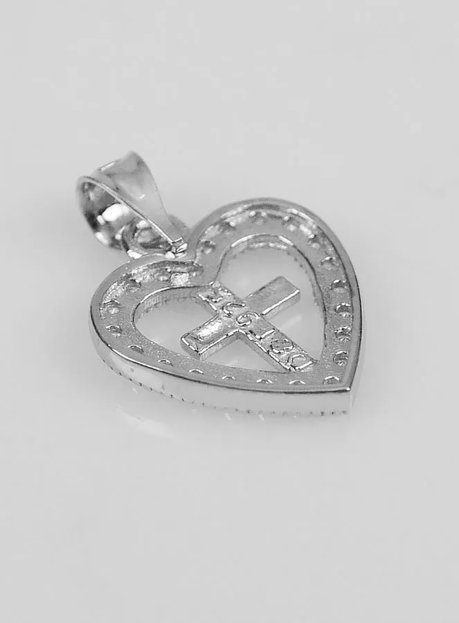 Heart Cross Pendant in 925 Silver - 16mm (pic 4)