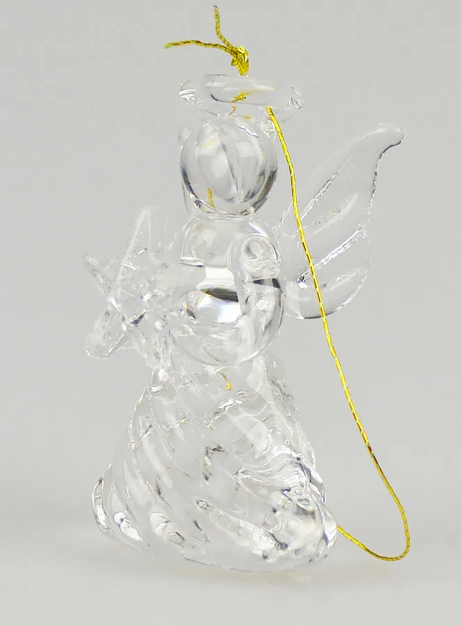 Glass Christmas Angel Ornament 4cm (pic 1)