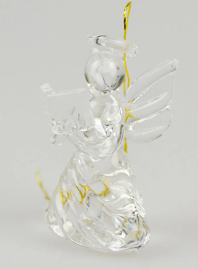 Glass Christmas Angel Ornament 4cm (pic 3)