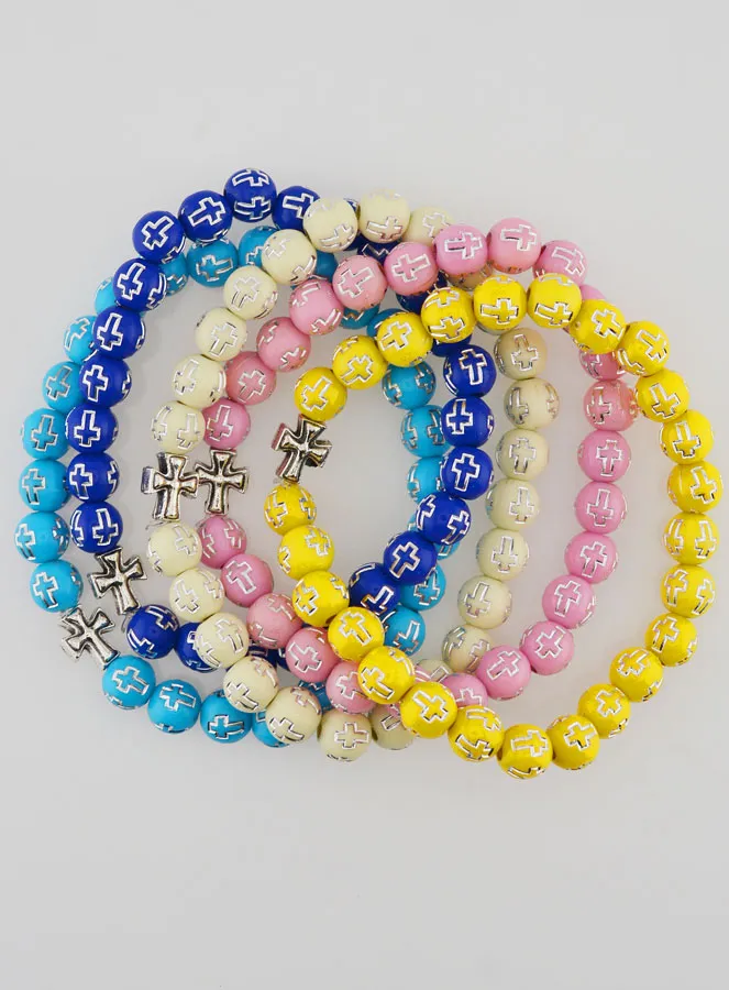 Set of 5 Religious Bracelets with Cross (pic 1)