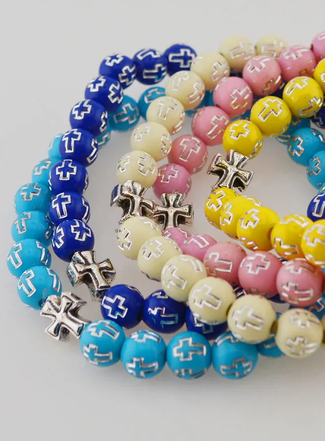 Set of 5 Religious Bracelets with Cross (pic 2)
