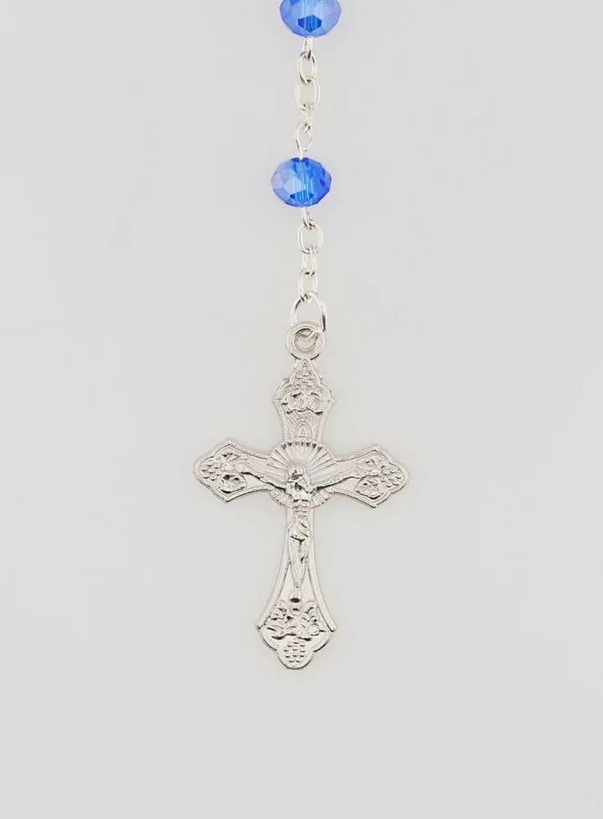 Miraculous Medal Rosary with Clasp - Blue (pic 3)