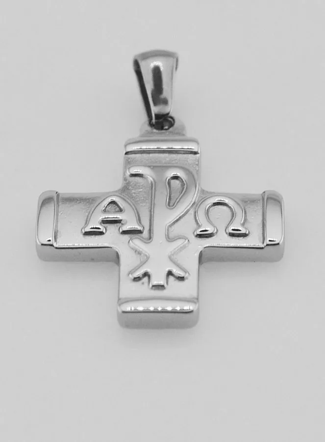 Chi Rho Cross Pendant - Pax, Alpha and Omega (pic 2)