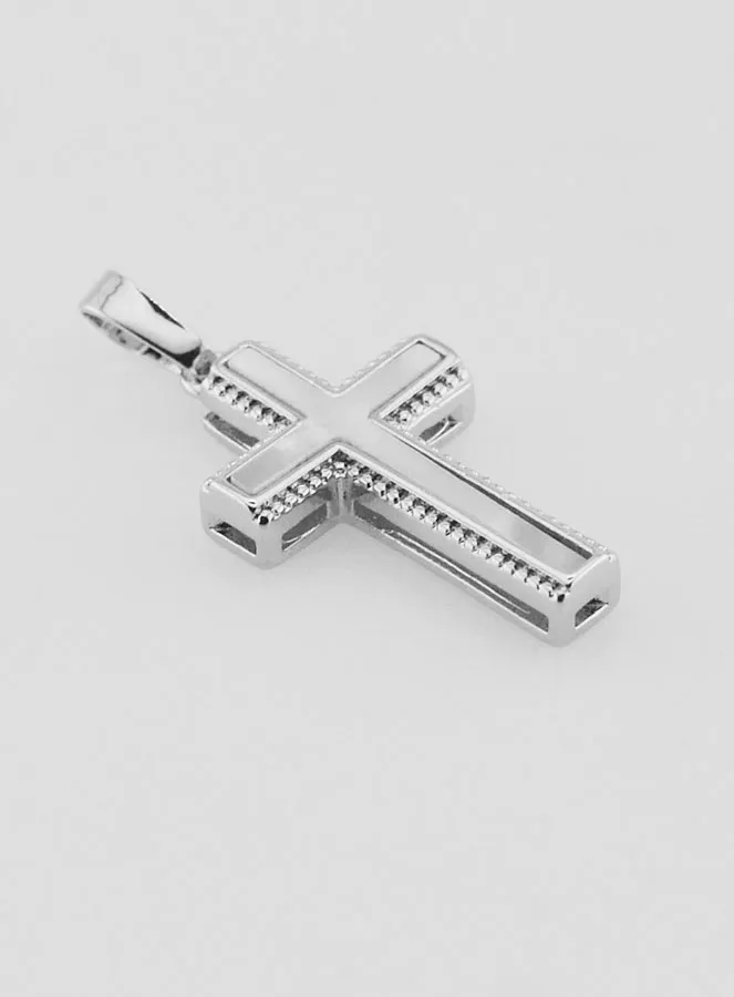 Cross Pendant Mother-of-Pearl and Silvery Brass (pic 3)