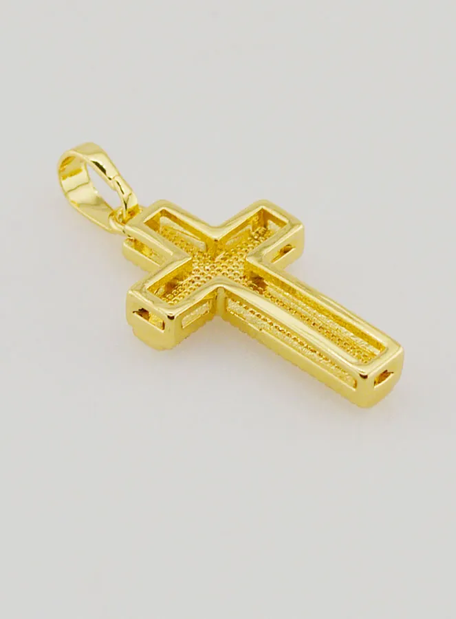 Mother-of-Pearl and Golden Brass Cross Pendant (pic 4)