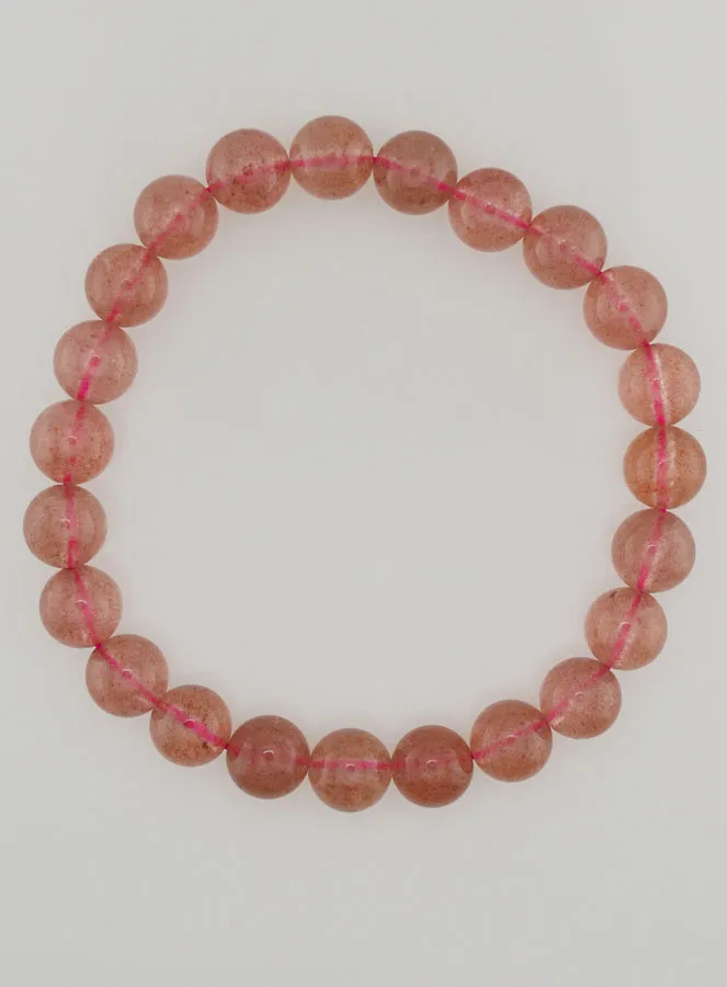 Strawberry Quartz Gemstone Bracelet - 8mm (pic 1)