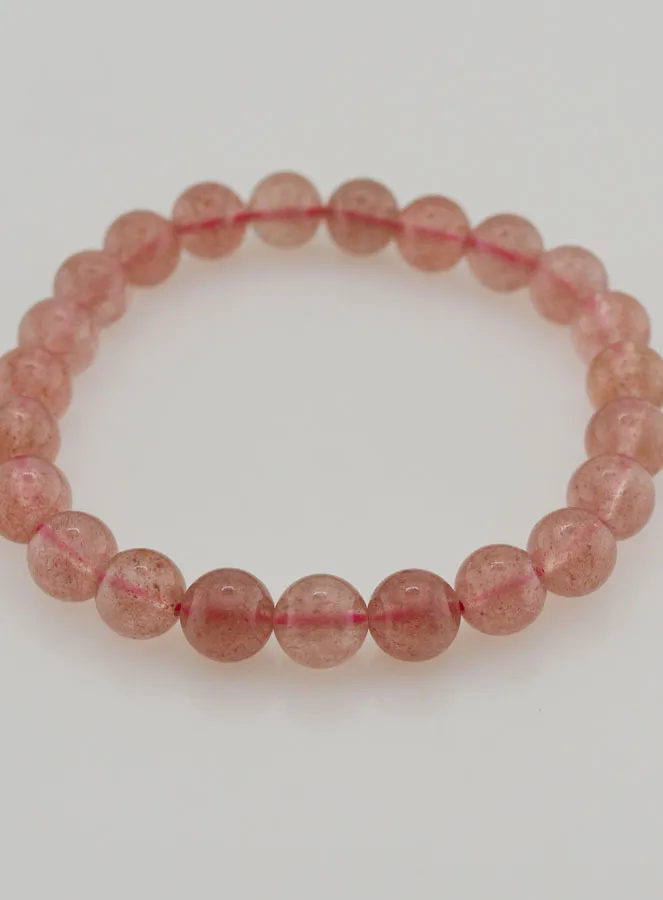 Strawberry Quartz Gemstone Bracelet - 8mm (pic 2)