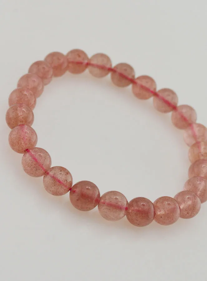 Strawberry Quartz Gemstone Bracelet - 8mm (pic 3)