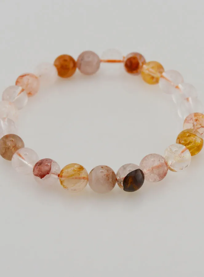 Bracelet with Multicoloured Haematoid Quartz Stone - 8 mm (pic 2)