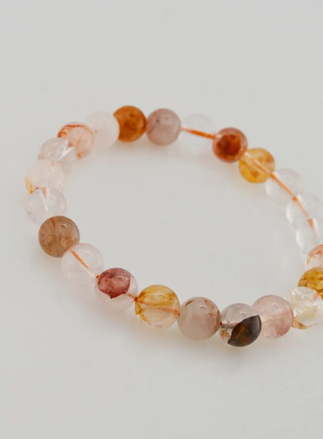 Bracelet with Multicoloured Haematoid Quartz Stone - 8 mm (pic 3)