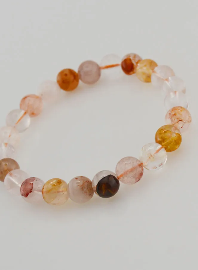Bracelet with Multicoloured Haematoid Quartz Stone - 8 mm (pic 4)