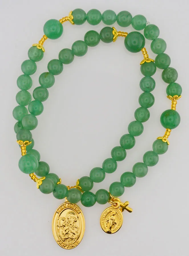 Miraculous Medal Rosary and Saint Joseph in Aventurine (pic 1)