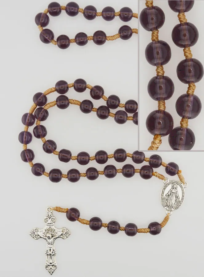 Miraculous Medal Rosary - Amethyst Crystal (pic 1)
