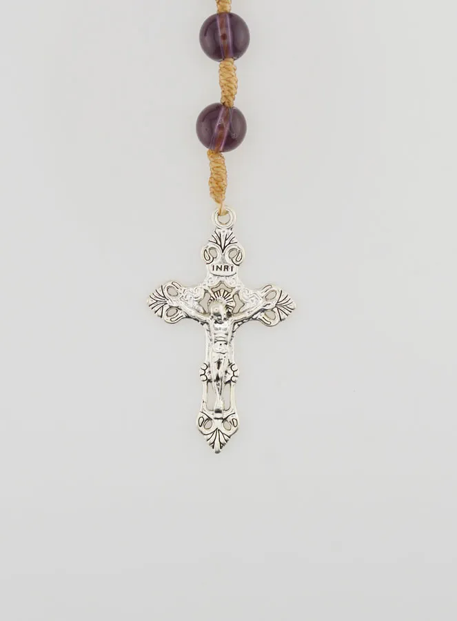 Miraculous Medal Rosary - Amethyst Crystal (pic 3)
