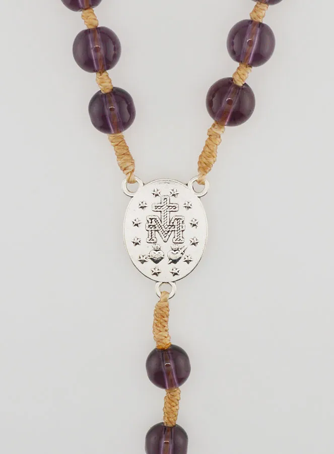 Miraculous Medal Rosary - Amethyst Crystal (pic 4)