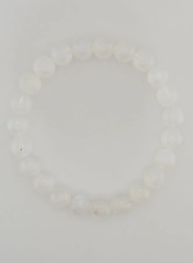 Peristerite White Moonstone Bracelet AAA (pic 1)