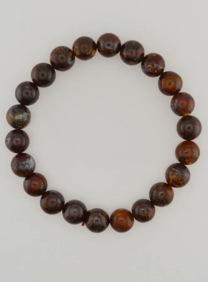 Boulder Opal Gemstone Bracelet 8mm - A+ (pic 1)