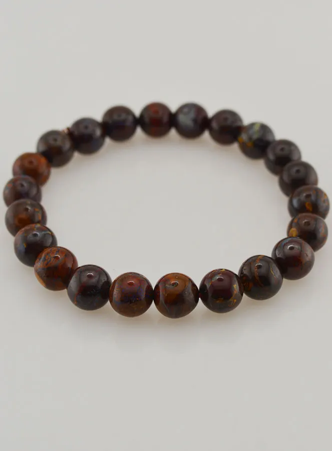 Boulder Opal Gemstone Bracelet 8mm - A+ (pic 2)