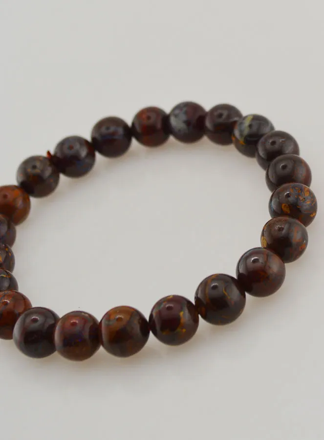 Boulder Opal Gemstone Bracelet 8mm - A+ (pic 4)