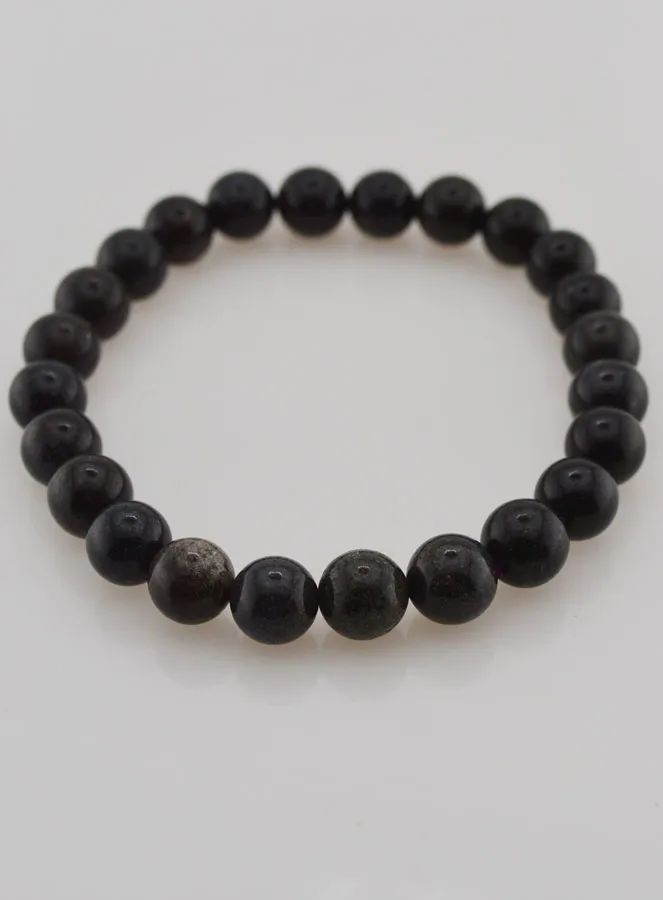 Black Opal Gemstone Bracelet 8mm (pic 2)