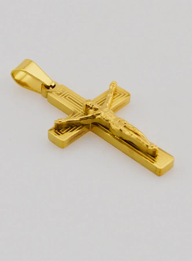 Cross Pendant in Golden Brass 28mm (pic 3)